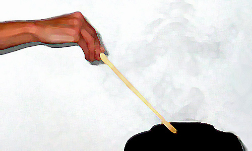 The ladle (hishaku) is always held with the right hand